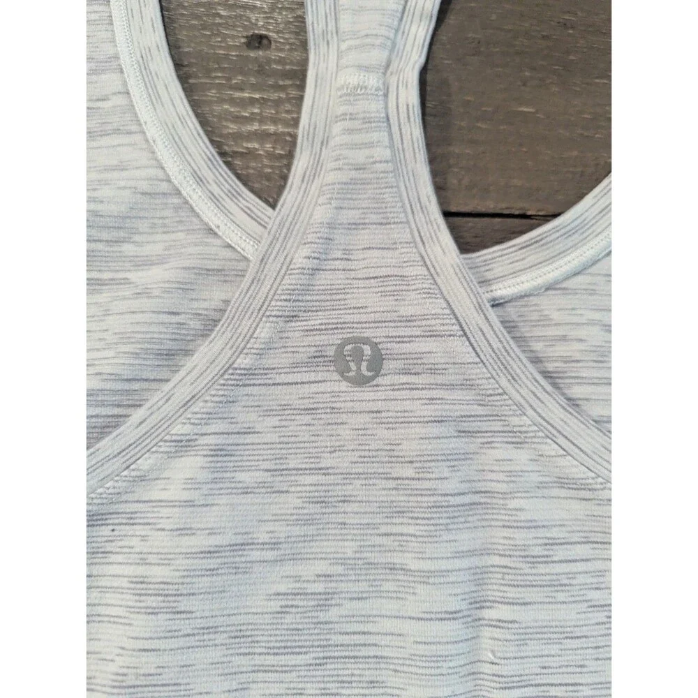 Lululemon Cool Racerback II Tank Size 4? Wee Are From Space White Ice Gray‎